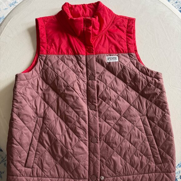 Victoria's Secret PINK Women's Vest, Size L, Red and Mauve - Picture 1 of 5